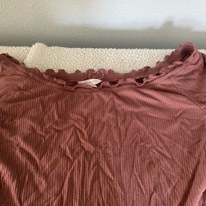 Aeropostale large pink long sleeve off the shoulder shirt